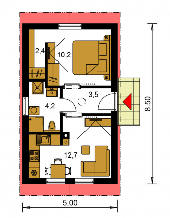 Floor plan of ground floor - BUNGALOW 203